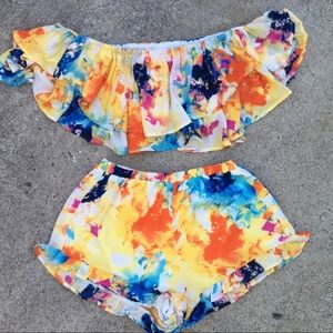 Multicolor two piece set